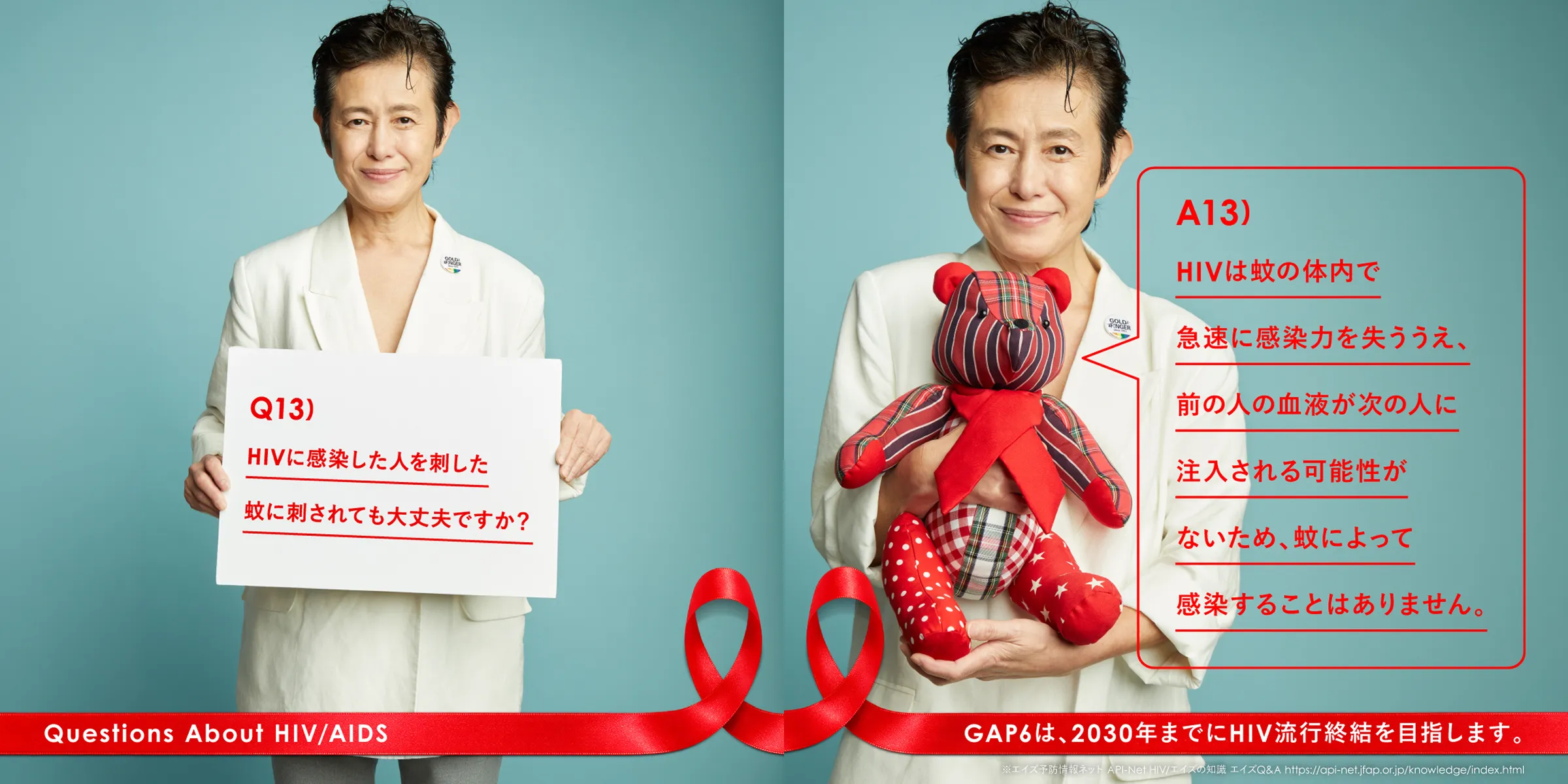 Q13) HIVに感染した人を刺した蚊に刺されても大丈夫ですか？